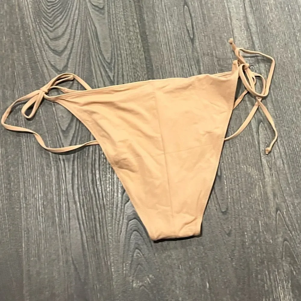 NWT Skims Recycled Swim Low Rise Tie Bikini Bottom Dipped Front Ochre Size 4X